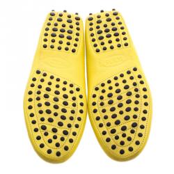 Pre Owned حذاء بيني لوفرز تودز جلد أصفر مقاس 37.5