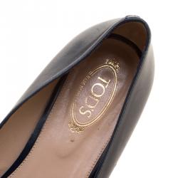 Pre Owned حذاء فلات باليه تودز غطاء مقدمة جلد لونين مقاس 39