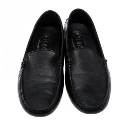 Pre Owned Tod's Black Leather Loafers Size 37
