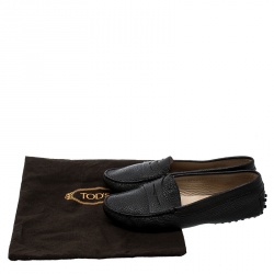 Pre Owned Tod's Black Leather Penny Loafers Size 37