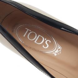 Pre Owned Tod's Cream Patent Fringe Tassel Pumps Size 39