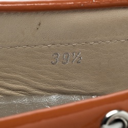 Pre Owned حذاء لوفرز تودز ج لد برتقالي لامع بفيونكة مقاس 39.5