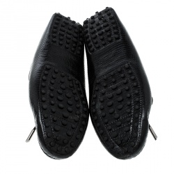 Pre Owned حذاء لوفرز تودز جلد سحالي أسود بفيونكة مقاس 38