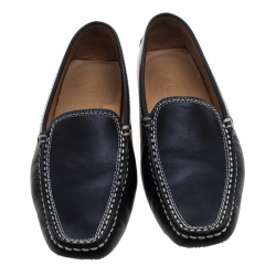 Pre Owned Tod's Black Leather Loafers Size 37