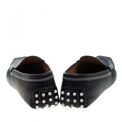 Pre Owned Tod's Black Leather Loafers Size 37
