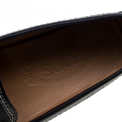 Pre Owned Tod's Black Leather Loafers Size 37