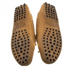 Pre Owned حذاء لوفرز تودز جلد ثعبان وردي مزخرف ترتر إصدار محدود مقاس 39