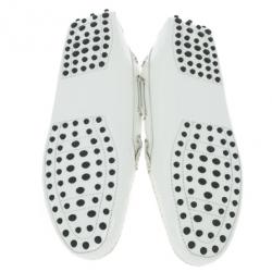 Pre Owned Tod's for Ferrari White Patent Loafers Size 40