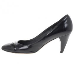 مملوكة مسبقًا Tods Black Leather Buckle Pumps Size 40