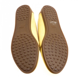 Pre Owned Tod's Yellow/Brown Suede and Leather Ballet Flats Size 39