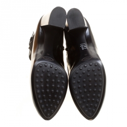 Pre Owned Tod's Black Suede and Leather Ankle Boots Size 40