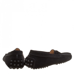 Pre Owned Tod's Black Suede Penny Loafers Size 35