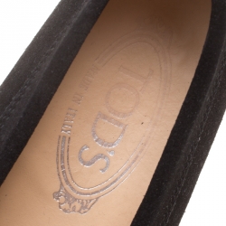 Pre Owned Tod's Black Suede Penny Loafers Size 35