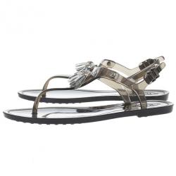 Pre Owned Tod's Tassel Detail Jelly Sandals Size 37