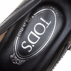 Pre Owned Tod's Black Leather Penny Pumps Size 37