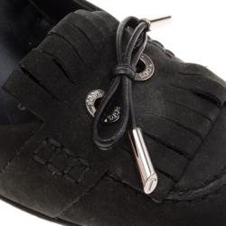 Pre Owned Tod’s Dark Grey Suede Fringe Jodie Pumps Size 37.5