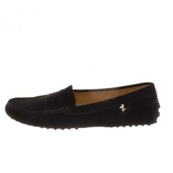 مملوكة مسبقًا Tod's for Ferrari Black Suede Loafers Size 40