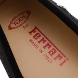 مملوكة مسبقًا Tod's for Ferrari Black Suede Loafers Size 40