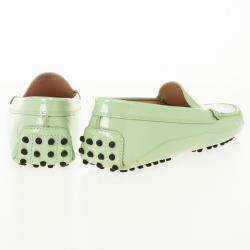 Pre Owned Tod's Mint Patent Leather Classic Loafers Size 37.5