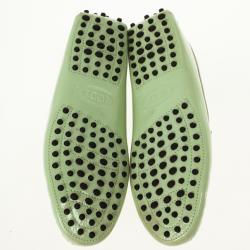 Pre Owned Tod's Mint Patent Leather Classic Loafers Size 37.5