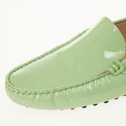 Pre Owned Tod's Mint Patent Leather Classic Loafers Size 37.5