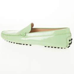 Pre Owned Tod's Mint Patent Leather Classic Loafers Size 37.5