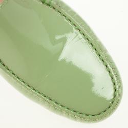 Pre Owned Tod's Mint Patent Leather Classic Loafers Size 37.5