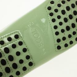 Pre Owned Tod's Mint Patent Leather Classic Loafers Size 37.5