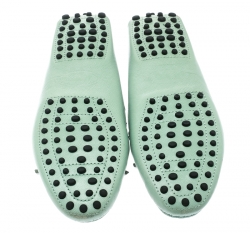 Pre Owned حذاء لوفرز تودز جلد رصاصي بفيونكة مقاس 37