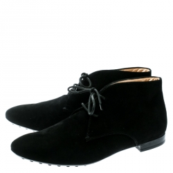 مملوكة مسبقًا Tod's Black Suede Desert Boots Size 38