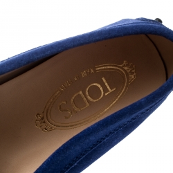 مملوكة مسبقًا حذاء لوفرز تودز سليب أون سويدي أزرق مقاس 38.5