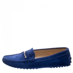 مملوكة مسبقًا حذاء لوفرز تودز سليب أون سويدي أزرق مقاس 38.5