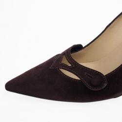 Pre Owned Tod's Brown Suede Pointed Toe Wedge Pumps Size 37.5