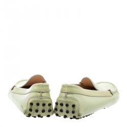 Pre Owned Tod's Light Green Patent Leather Loafers Size 38