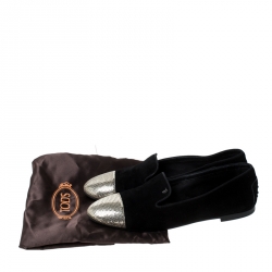 Pre Owned حذاء لوفرز تودز مزخرف خرز سليب أون سويدي أسود مقاس 39 