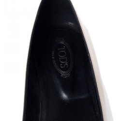 Pre Owned Tod's Beige Patent Leather Tassel Pointed Toe Ballet Flats Size 38