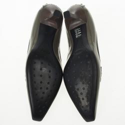 مملوكة مسبقًا Tod's Grey Patent Pointed Toe Penny Loafer Pumps Size 37