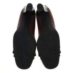 مملوكة مسبقًا Tod's Brown Leather Fringe Loafer Pumps Size 38