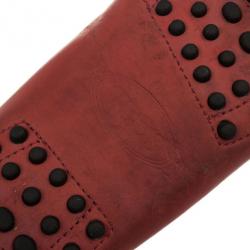 Pre Owned Tod's For Ferrari Red Leather Loafers Size 38.5