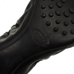 مملوكة مسبقًا Tod's Black Leather Penny Loafer Ballet Flats Size 37.5