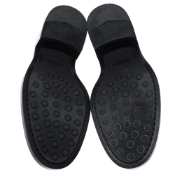 Pre Owned Tod's Black Leather Double T Loafers Size 38