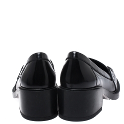 Pre Owned Tod's Black Leather Double T Loafers Size 38