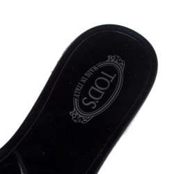 Pre Owned حذاء تودز أبليك جلد أسود لامع مقاس 37