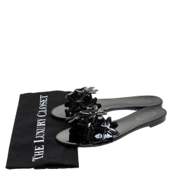 Pre Owned حذاء تودز أبليك جل د أسود لامع مقاس 37