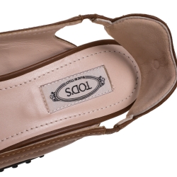 Pre Owned Tod's Brown Leather Dell'Acqua Pumps Size 39.5