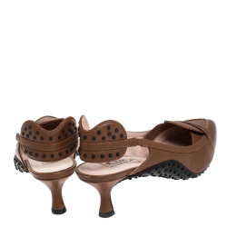 Pre Owned Tod's Brown Leather Dell'Acqua Pumps Size 39.5