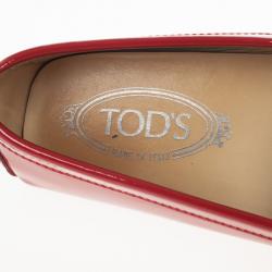 Tod's Red Patent Gommino Loafers Size 39