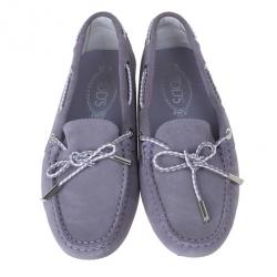Pre Owned Tod’s Lilac Suede Lace-up Driving Loafers Size 37