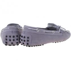 Pre Owned Tod’s Lilac Suede Lace-up Driving Loafers Size 37