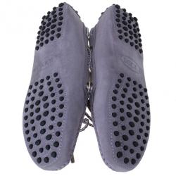 Pre Owned Tod’s Lilac Suede Lace-up Driving Loafers Size 37